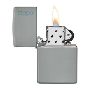 Zippo Flat Gray Logo 49452ZL