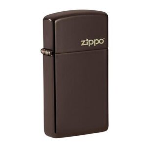 Zippo Slim Brown Logo 49266zl