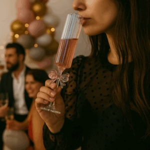 Čaša za šampanjac sa mašnom