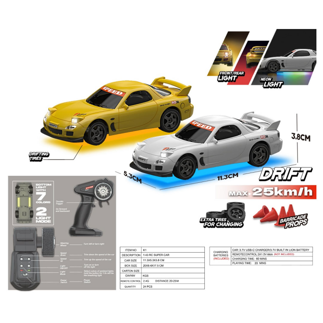 RC 1:43 Drift Car 2 RC 1:43 Drift Car