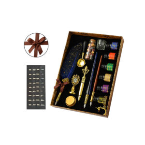 Retro set za pisanje i pečat - kraljevsko plava