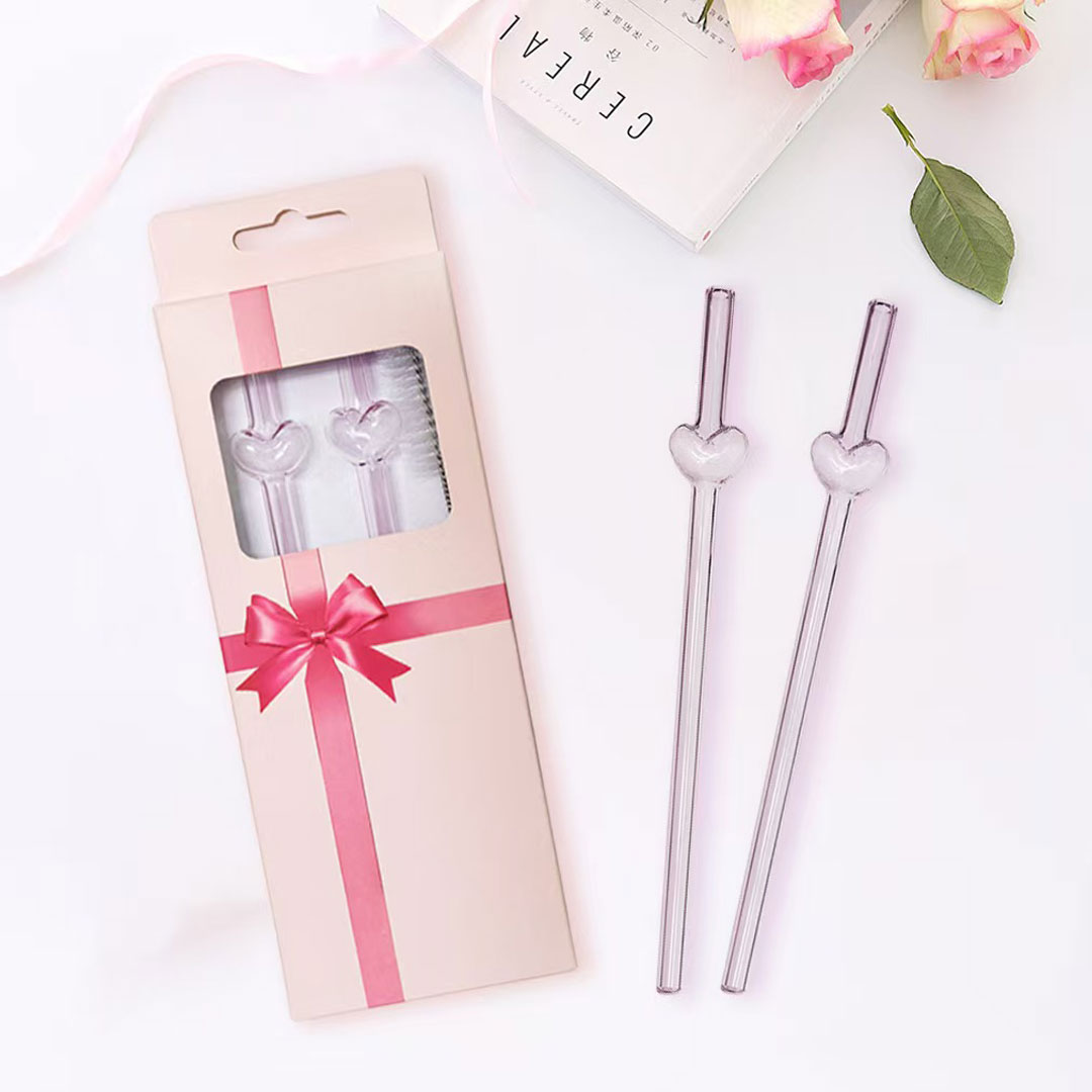 Staklene slamčice - Srce 1 Staklene slamčice - Srce